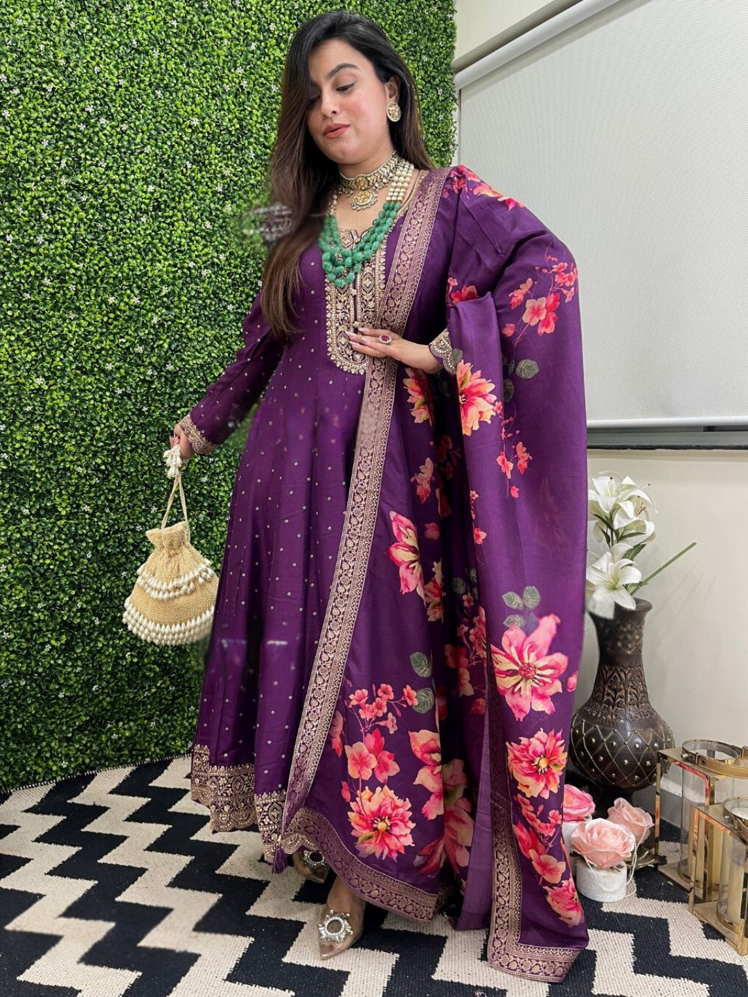Royal Amethyst Blossom Suit Set