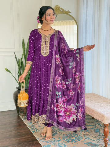 Royal Amethyst Blossom Suit Set