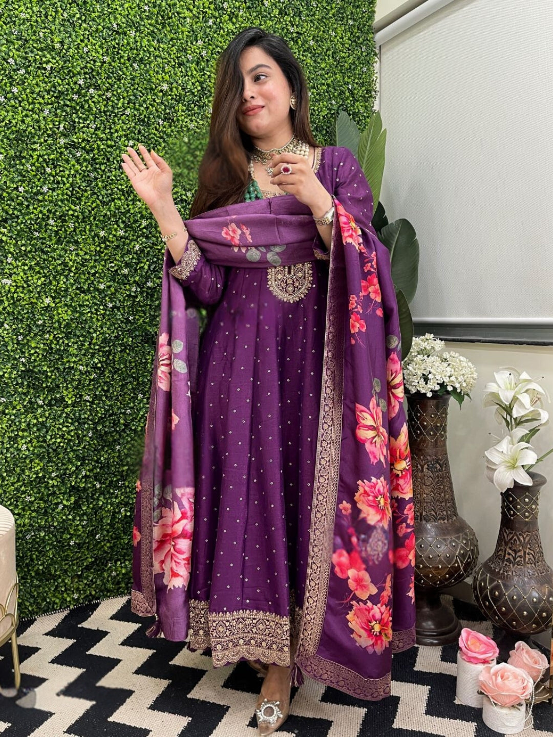 Royal Amethyst Blossom Suit Set