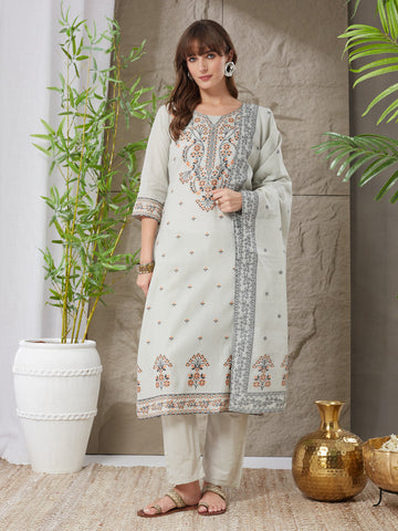 Very Engaging Handloom Cotton Weaving Suit Set