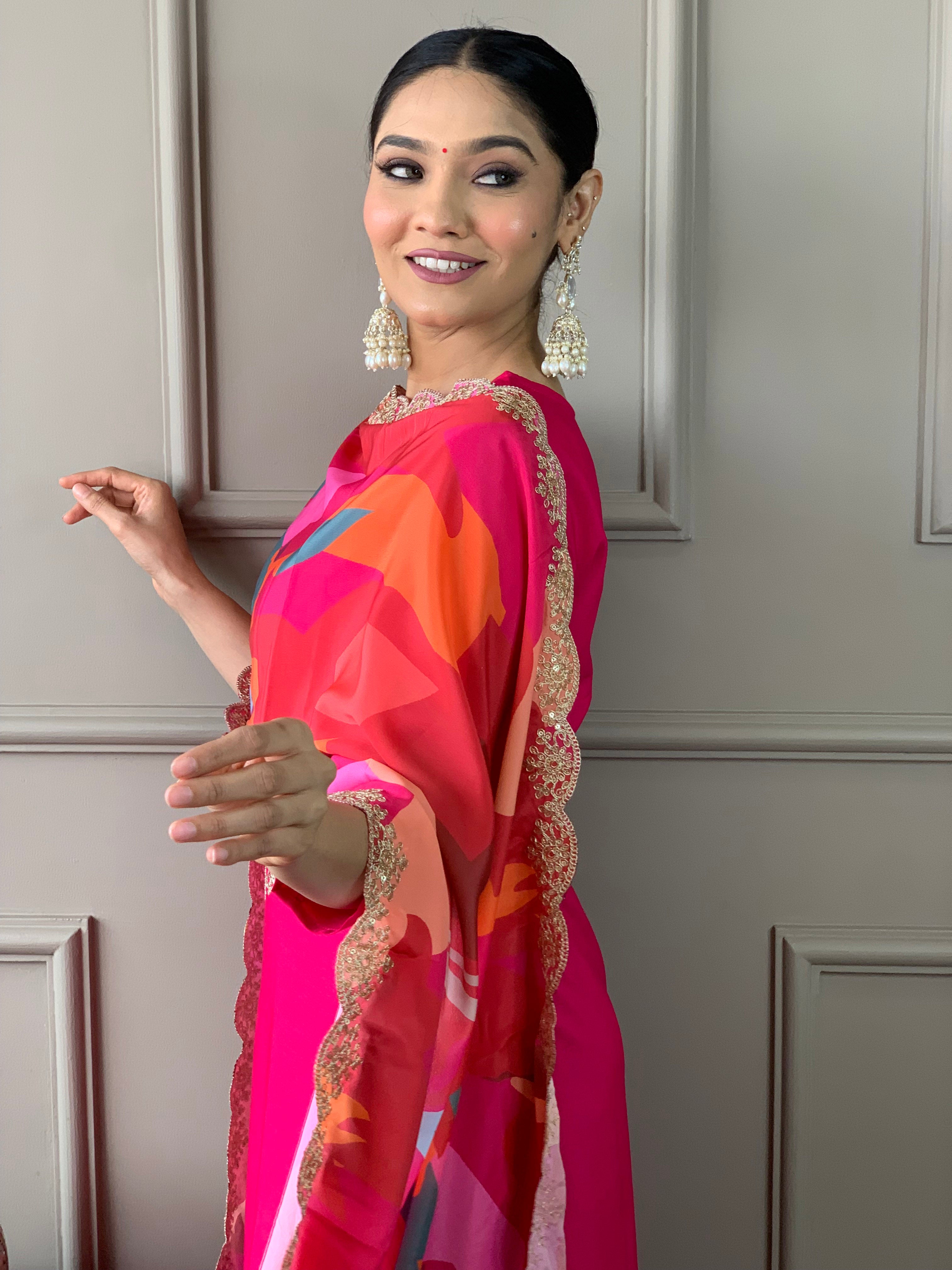 Pink Embroidered Kurta Set