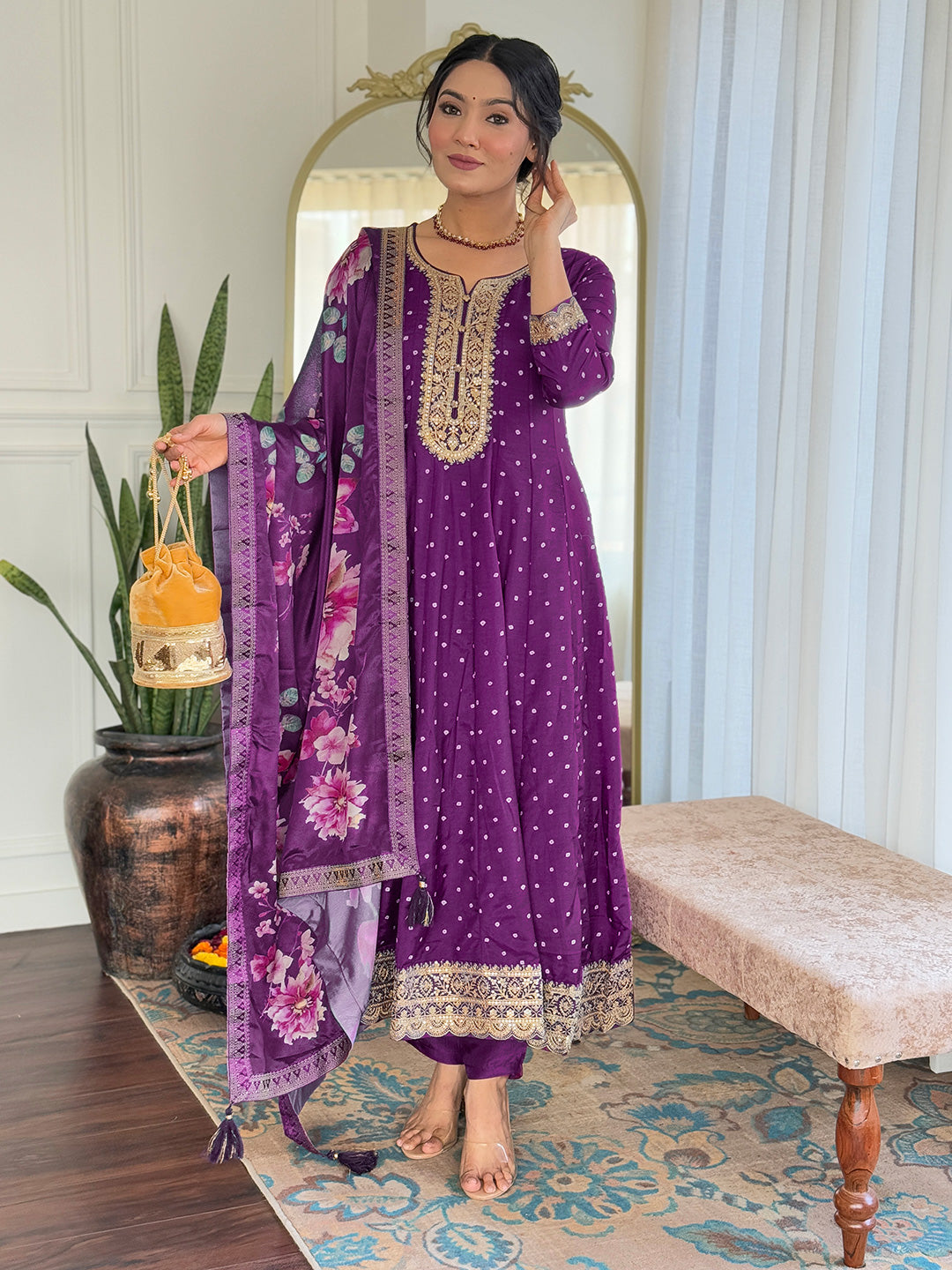 Royal Amethyst Blossom Suit Set