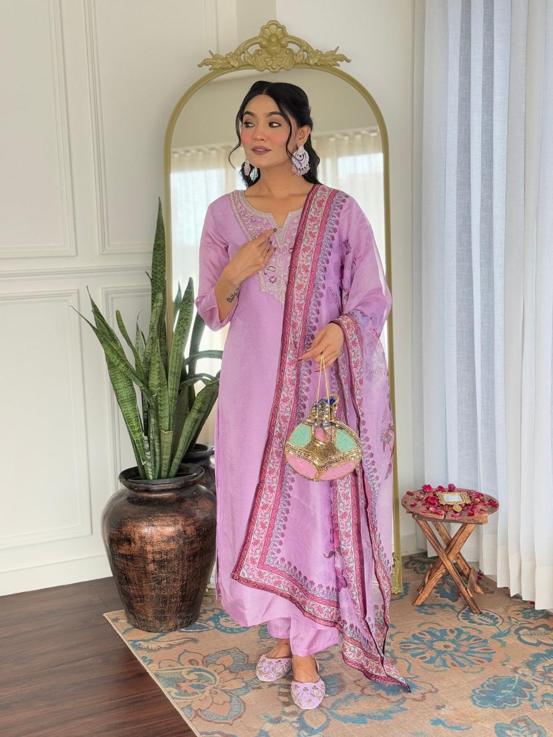 Magenta Majesty Viscose Silk Kurta Suit Sets