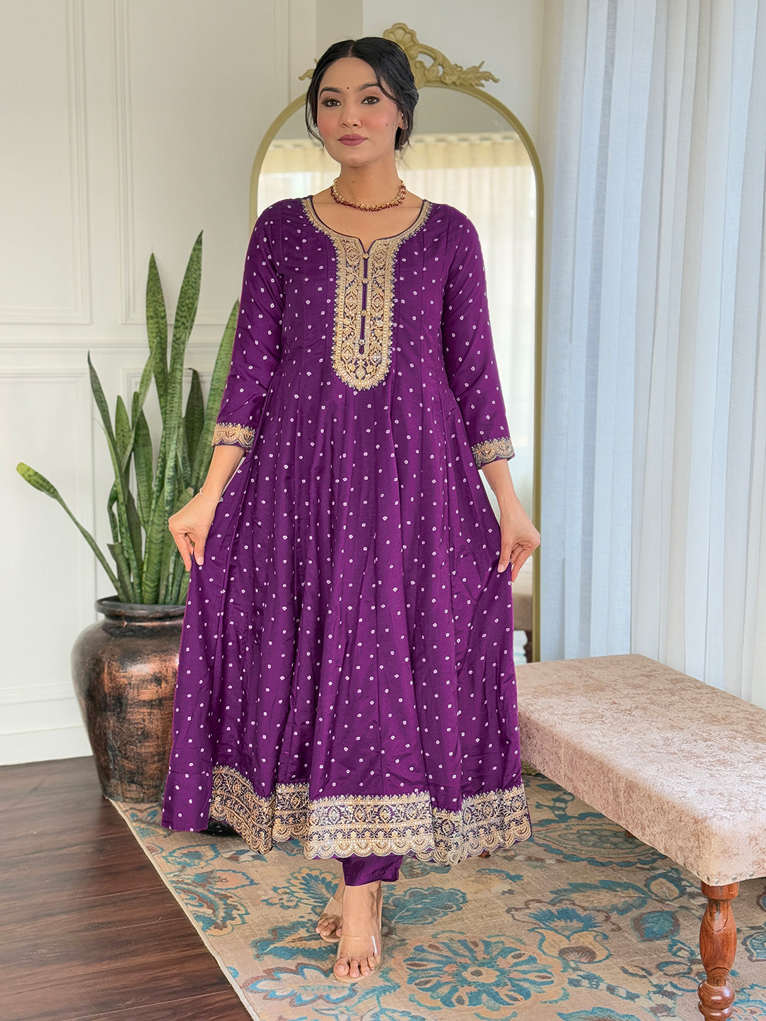 Royal Amethyst Blossom Suit Set