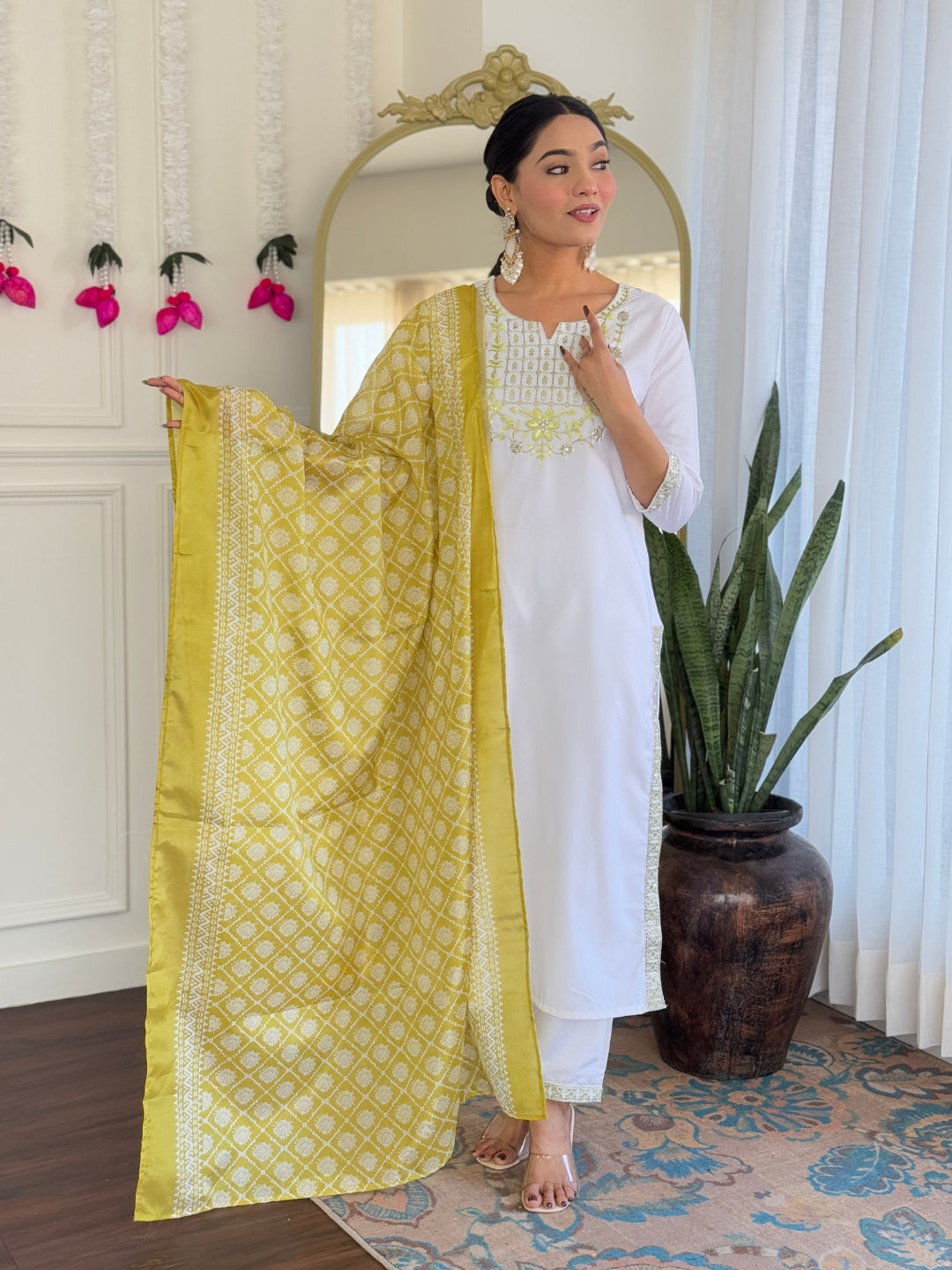 White Grace Viscose Kurta Pant