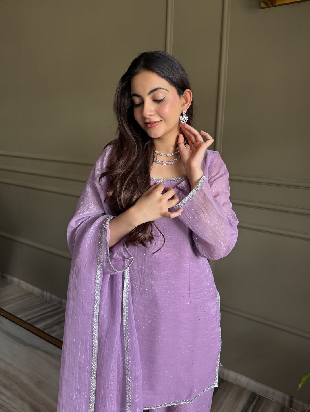 Onion Zardosi Crunchy Silk Patiala Suit Set