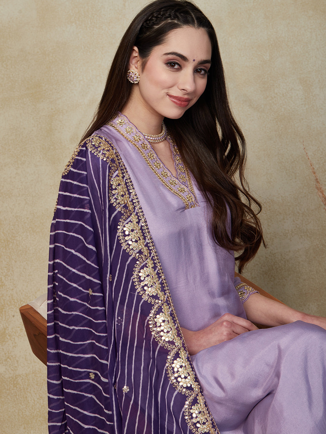 Elegant Lavender Kurta Pant Set