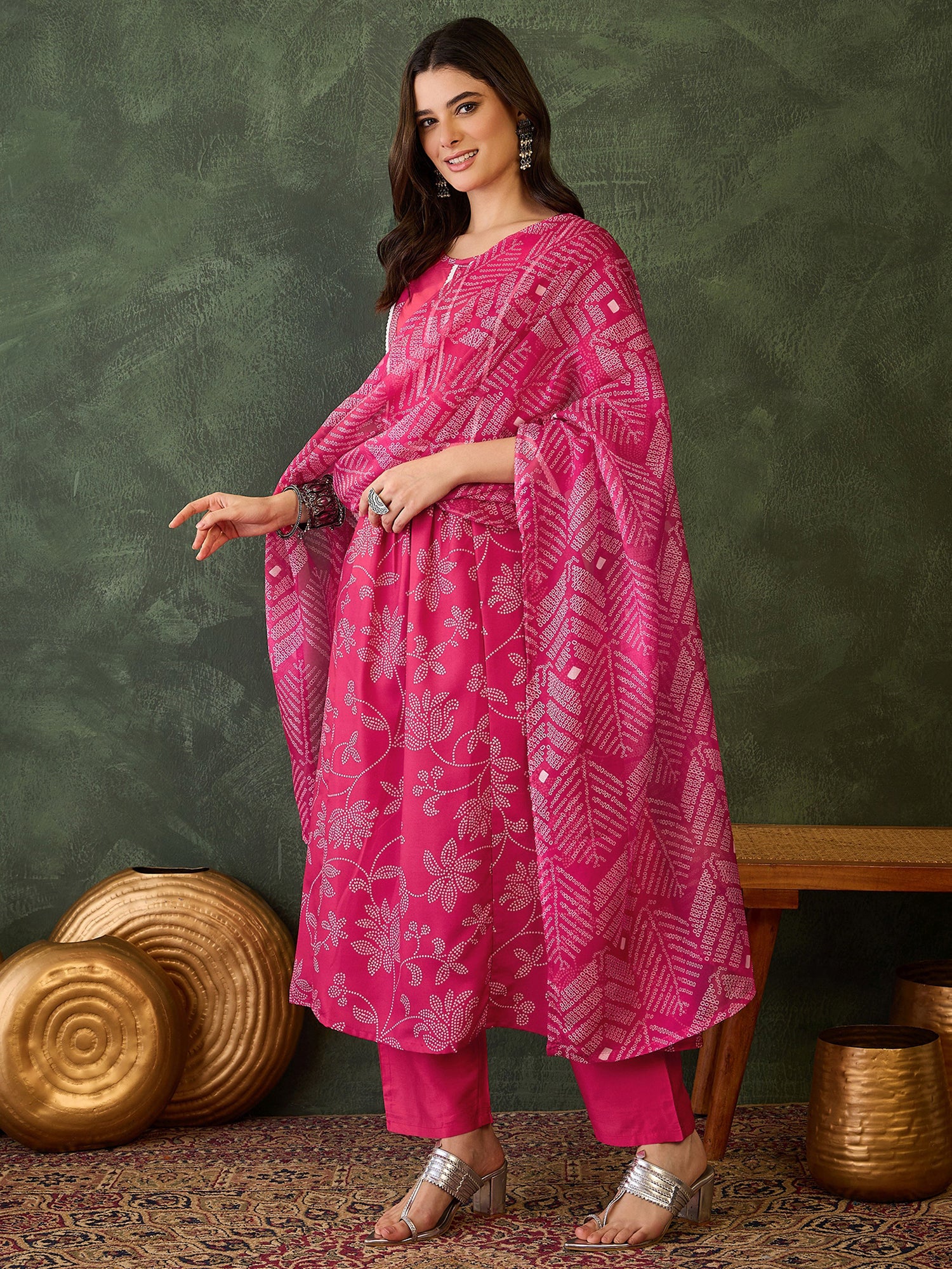 Rani Bandhani Printed Kurta Pant