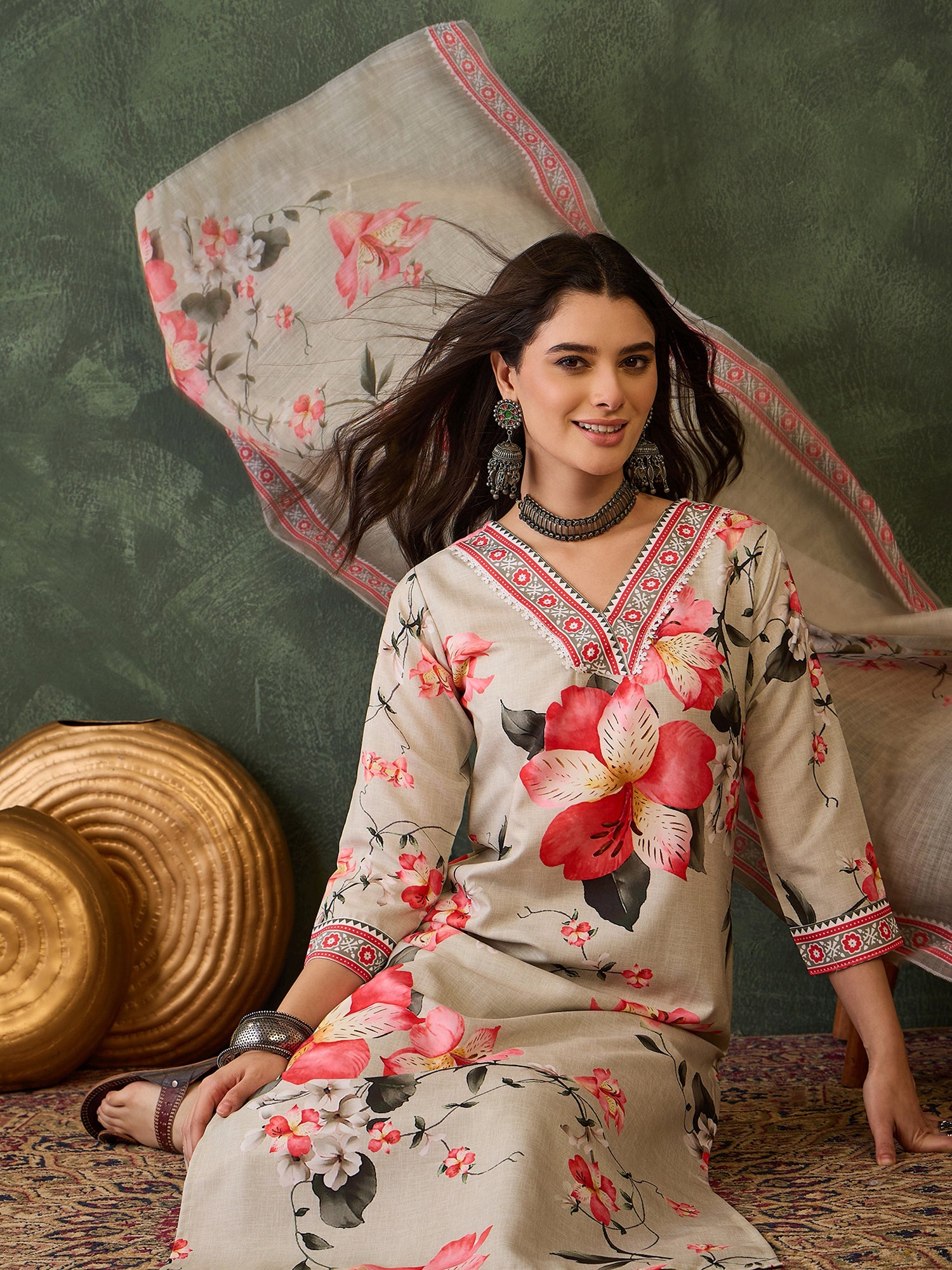 Blush Bloom Floral Printed Kurta Pant