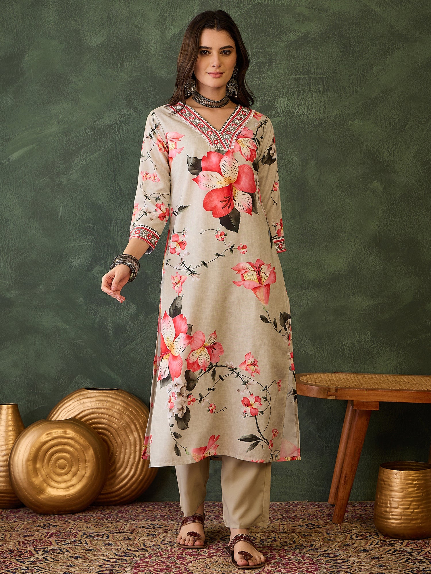 Blush Bloom Floral Printed Kurta Pant
