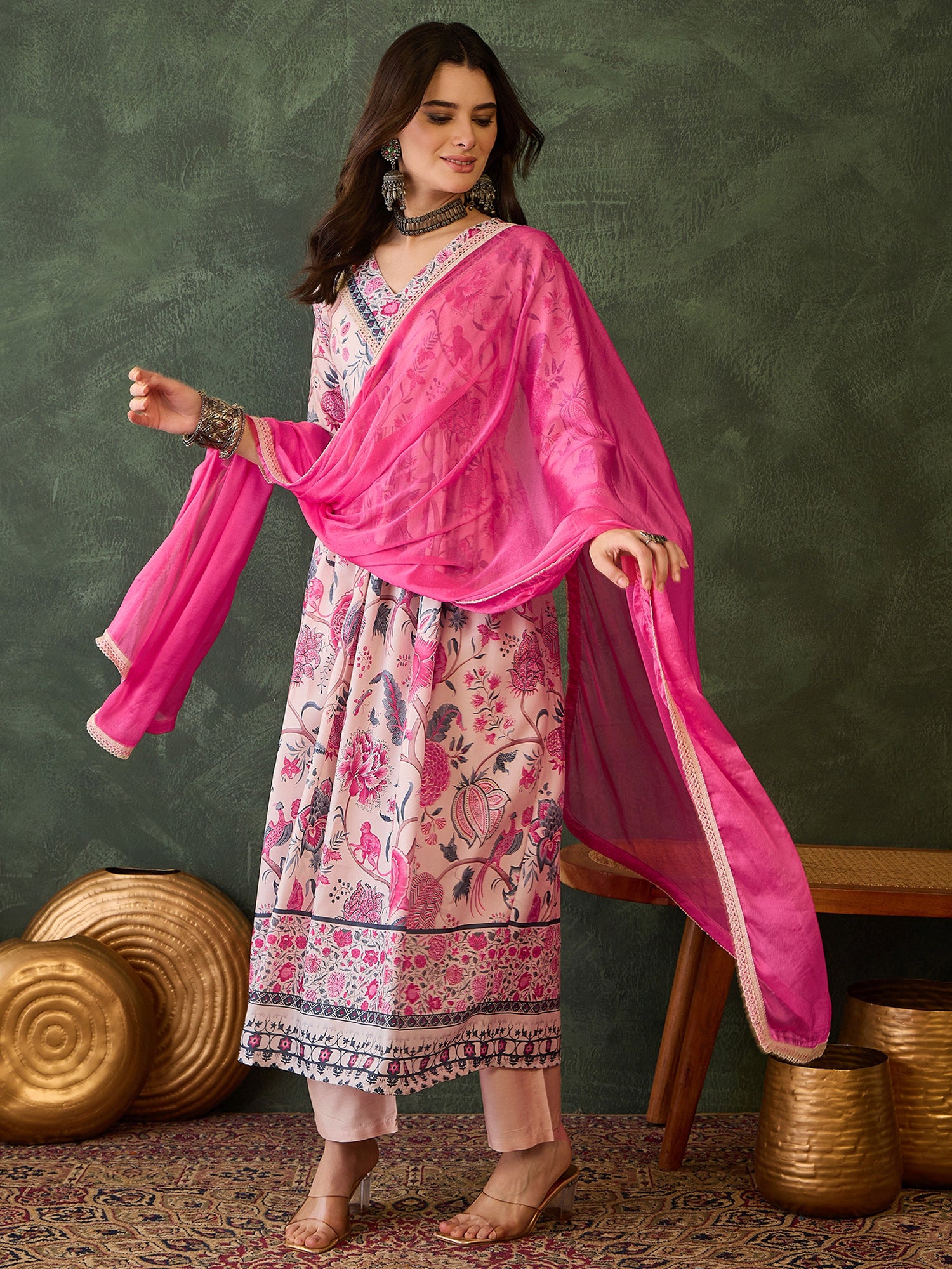 Rose Garden Floral Printed Kurta Pant