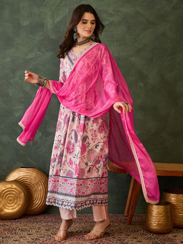 Rose Garden Floral Printed Kurta Pant