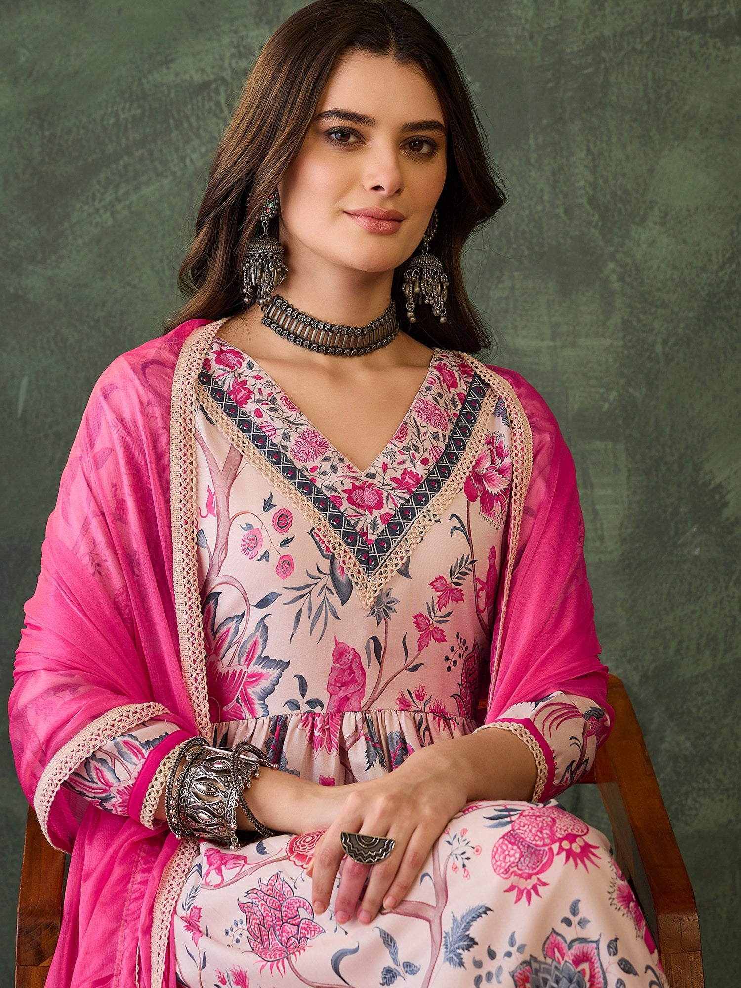 Rose Garden Floral Printed Kurta Pant