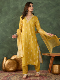 Yellow Bloom Embroidered Suit Sets