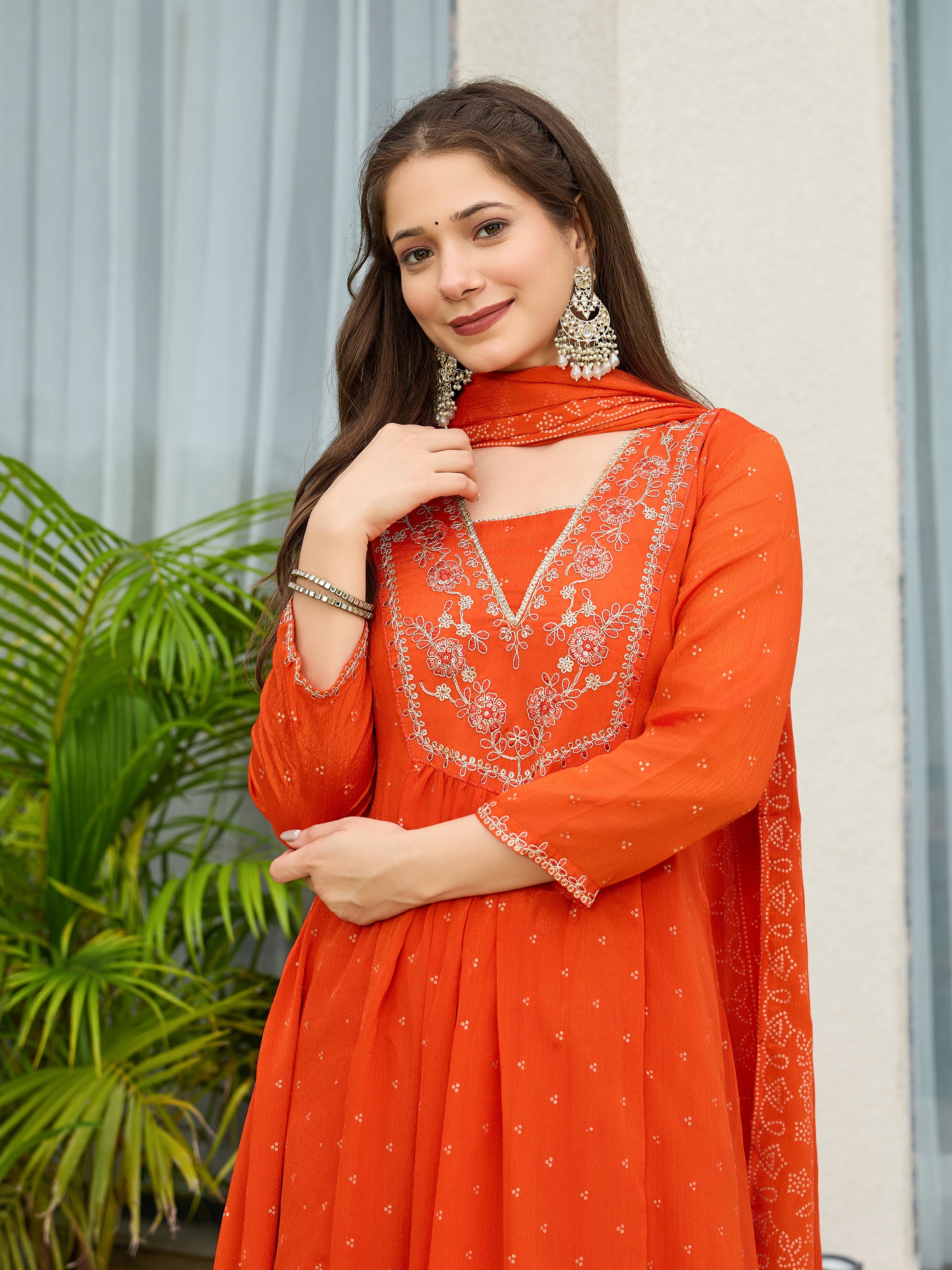 Sunset Bloom Embroidered Kurta Pant