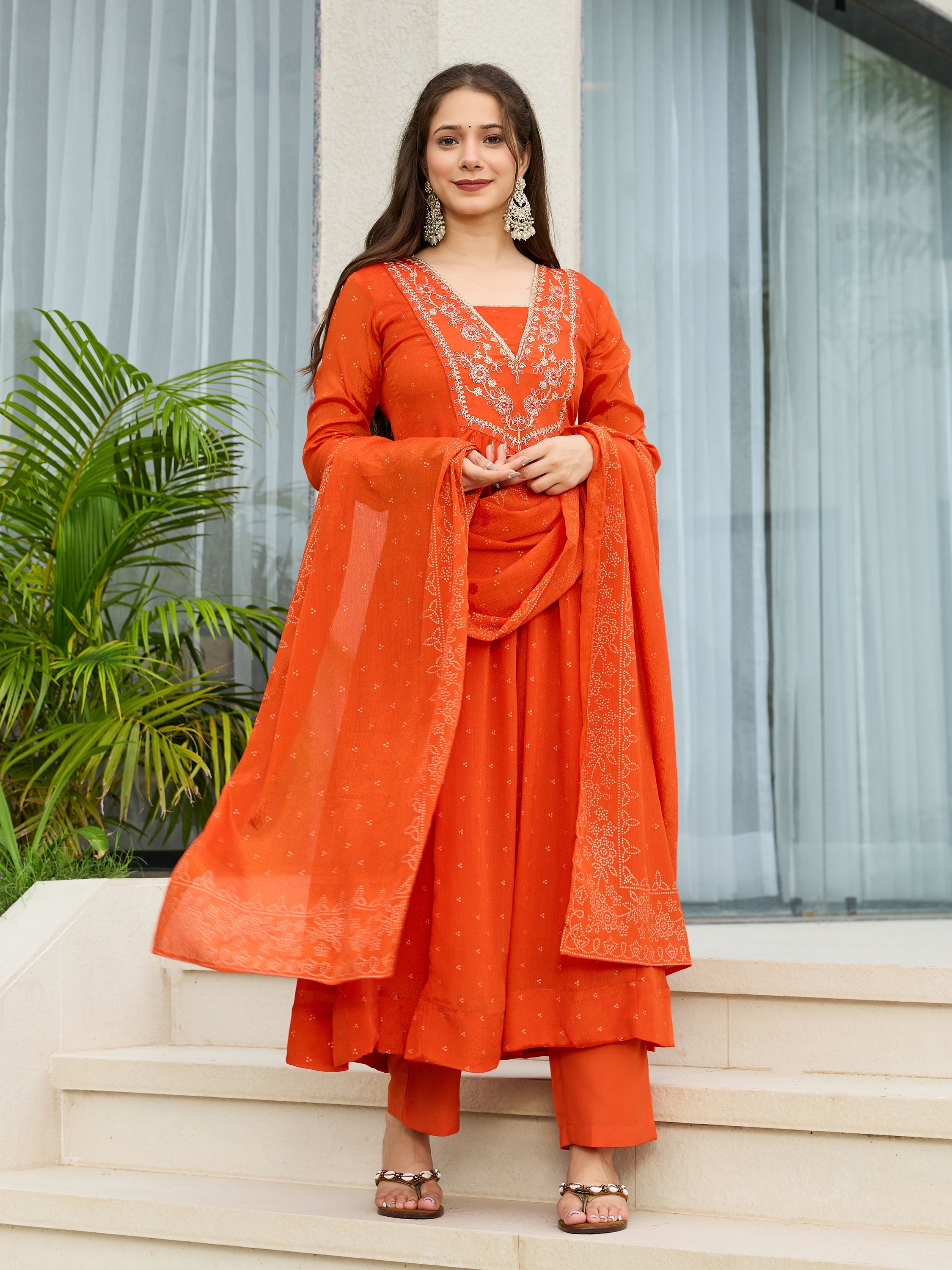 Sunset Bloom Embroidered Kurta Pant