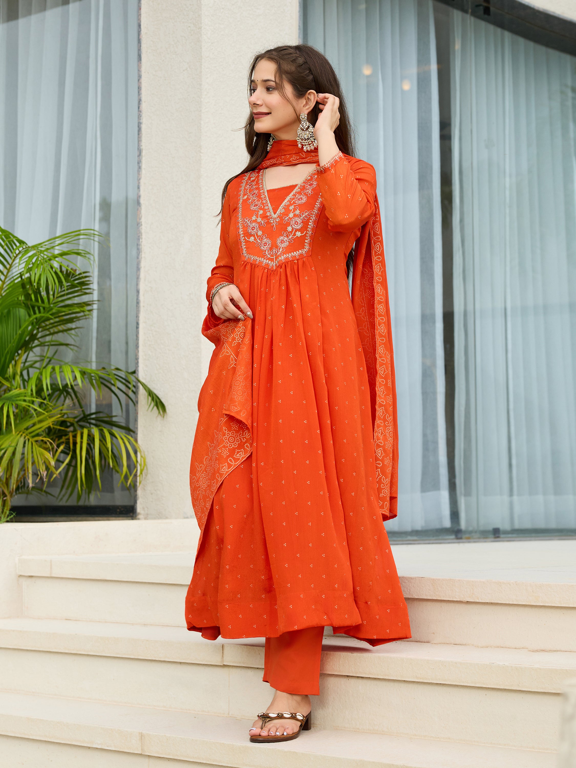 Sunset Bloom Embroidered Kurta Pant