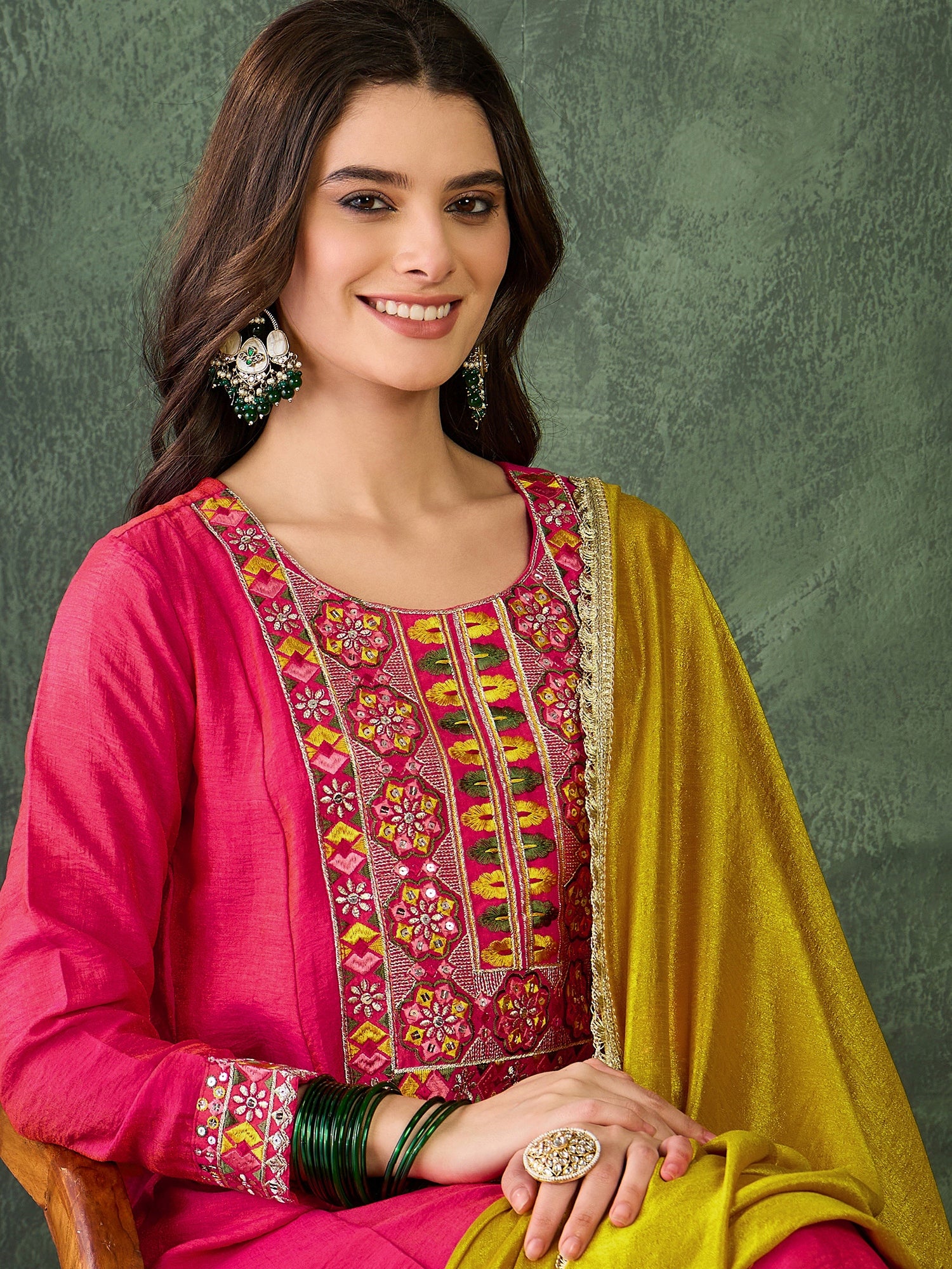 Gajri Embroidered Kurta Pant Set