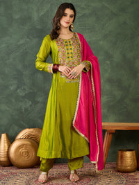 Liril Green Embroidered Kurta Pant Set