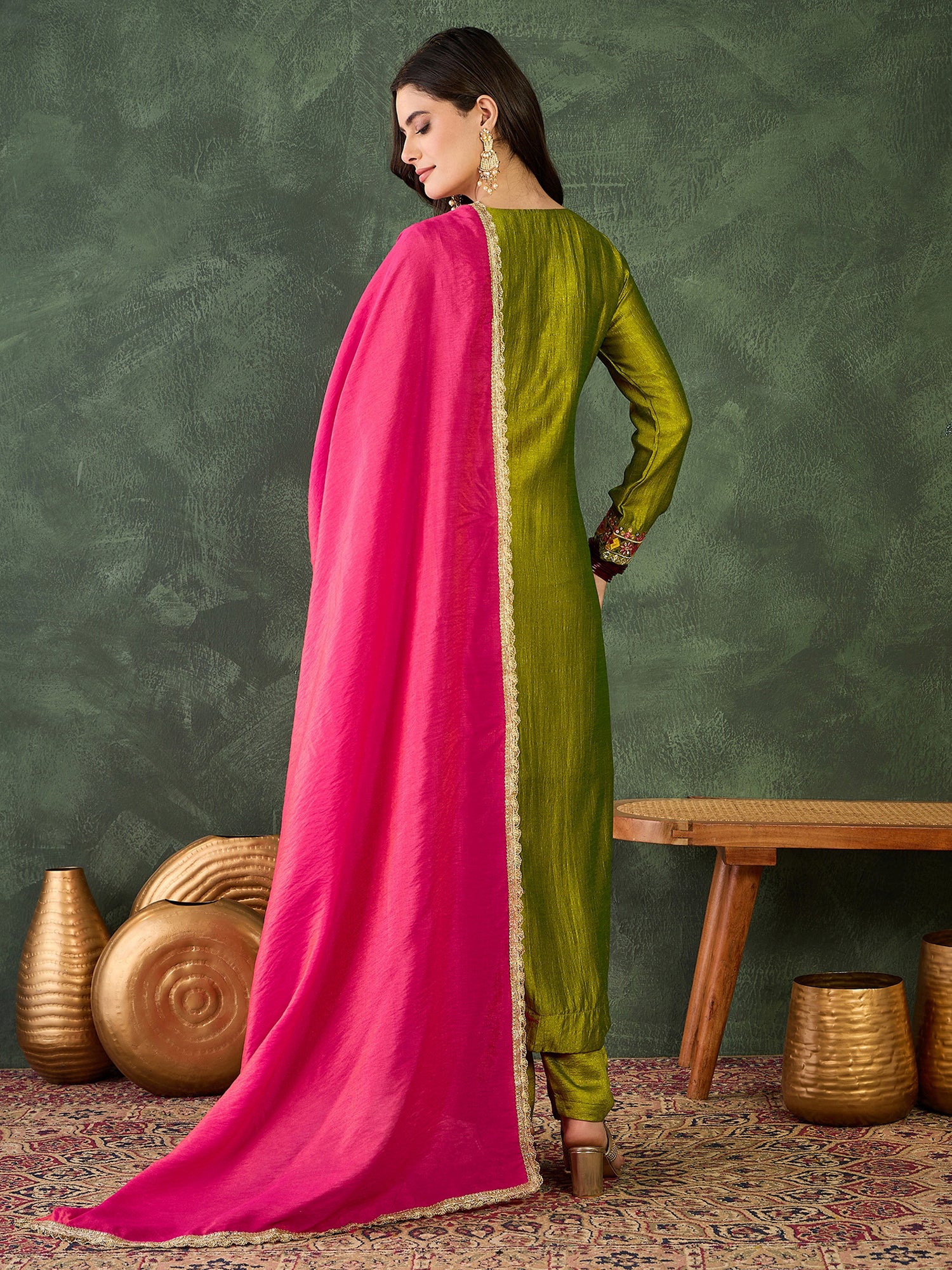 Liril Green Embroidered Kurta Pant Set