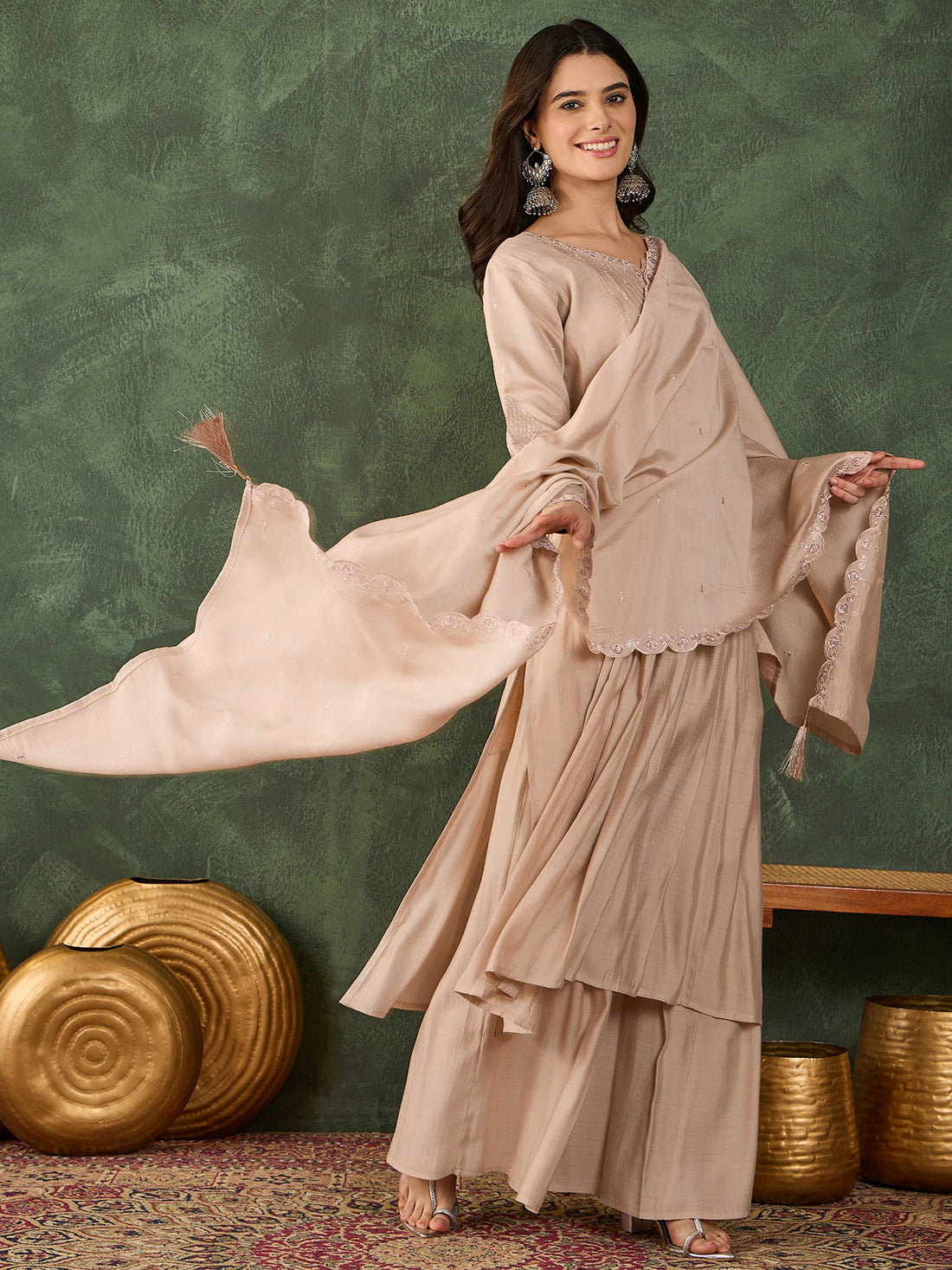 Chiku Embroidered Sharara Set