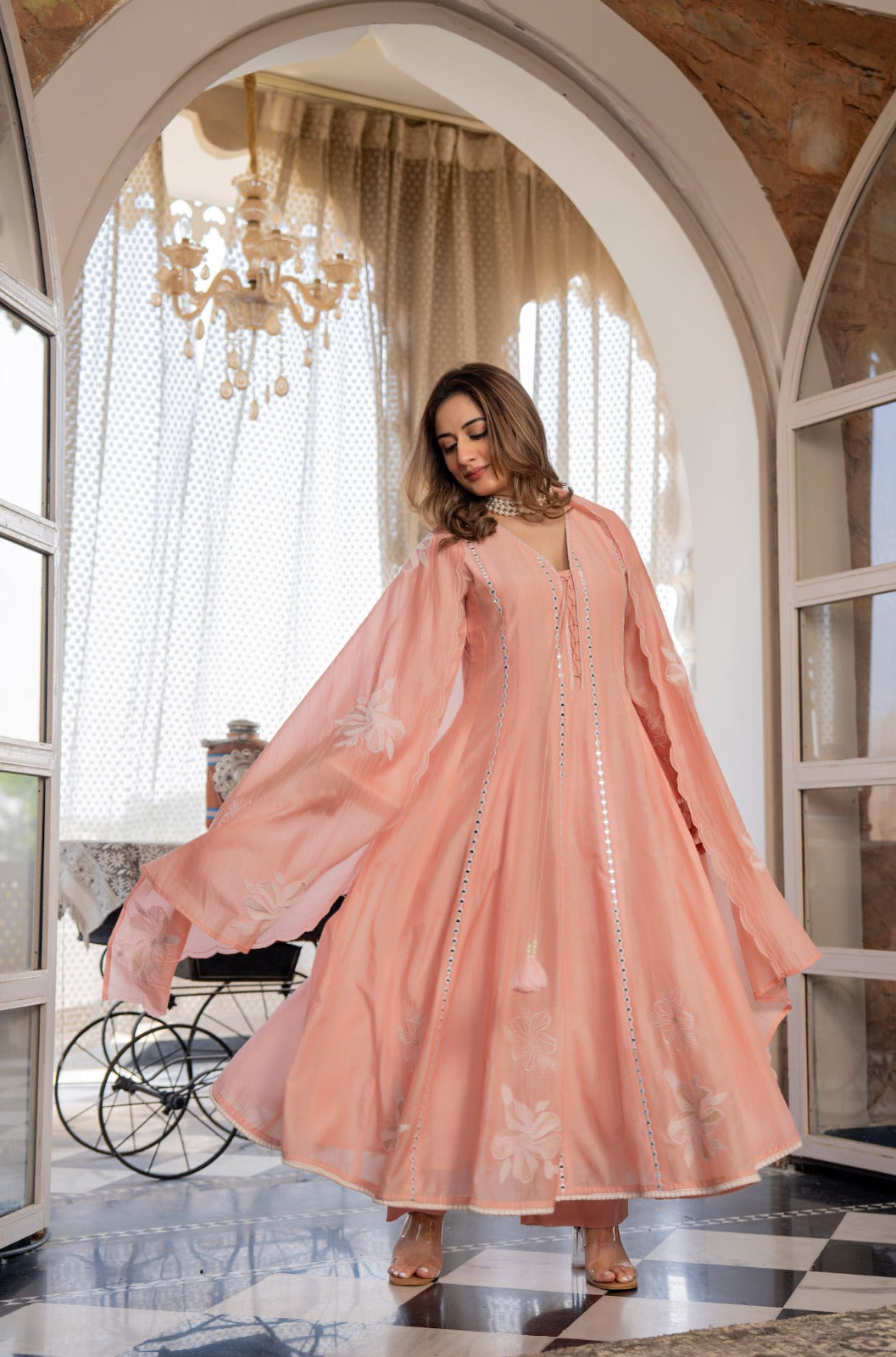 Blush Bloom Embroidered Kurta Set