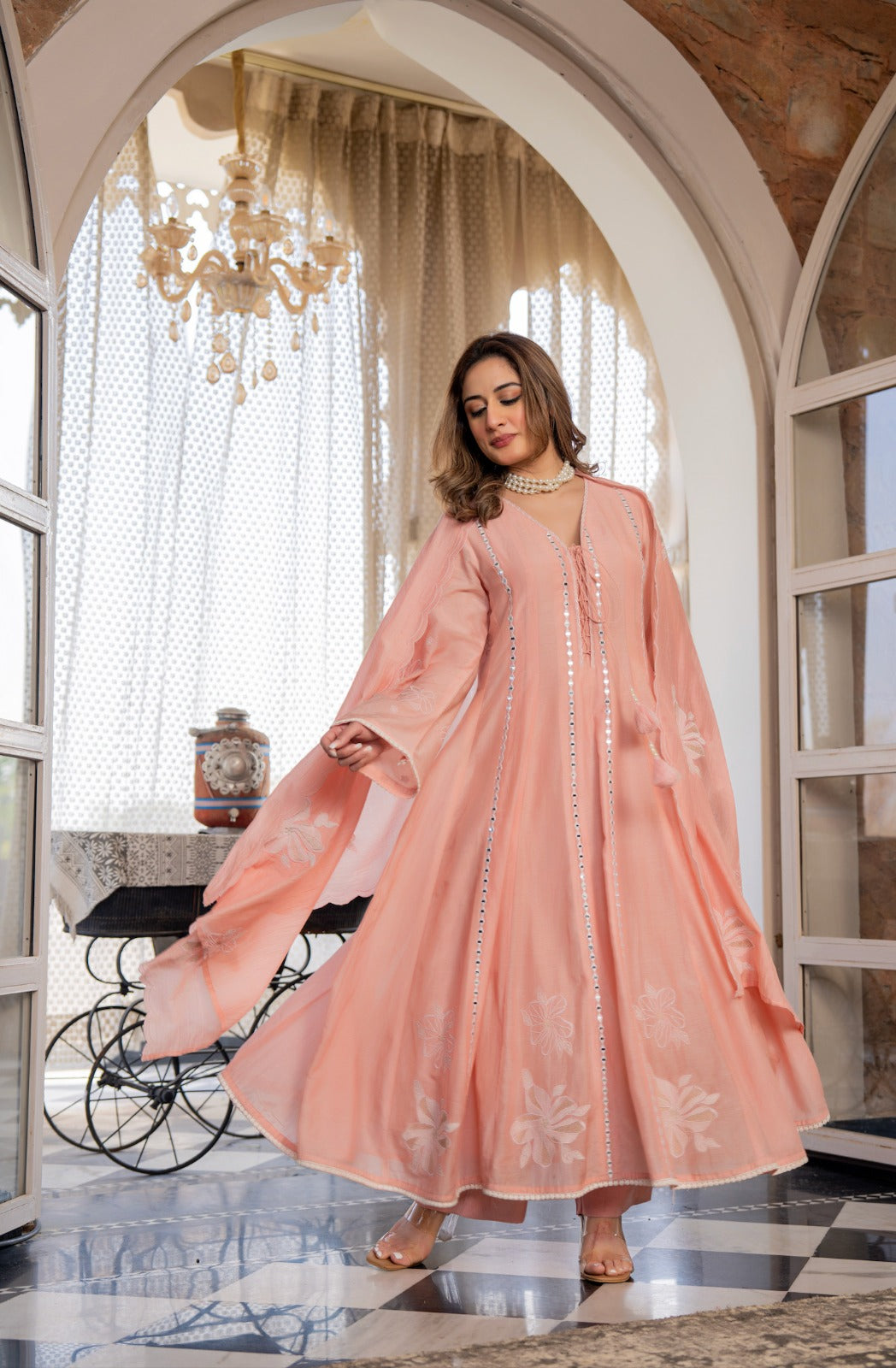 Blush Bloom Embroidered Kurta Set