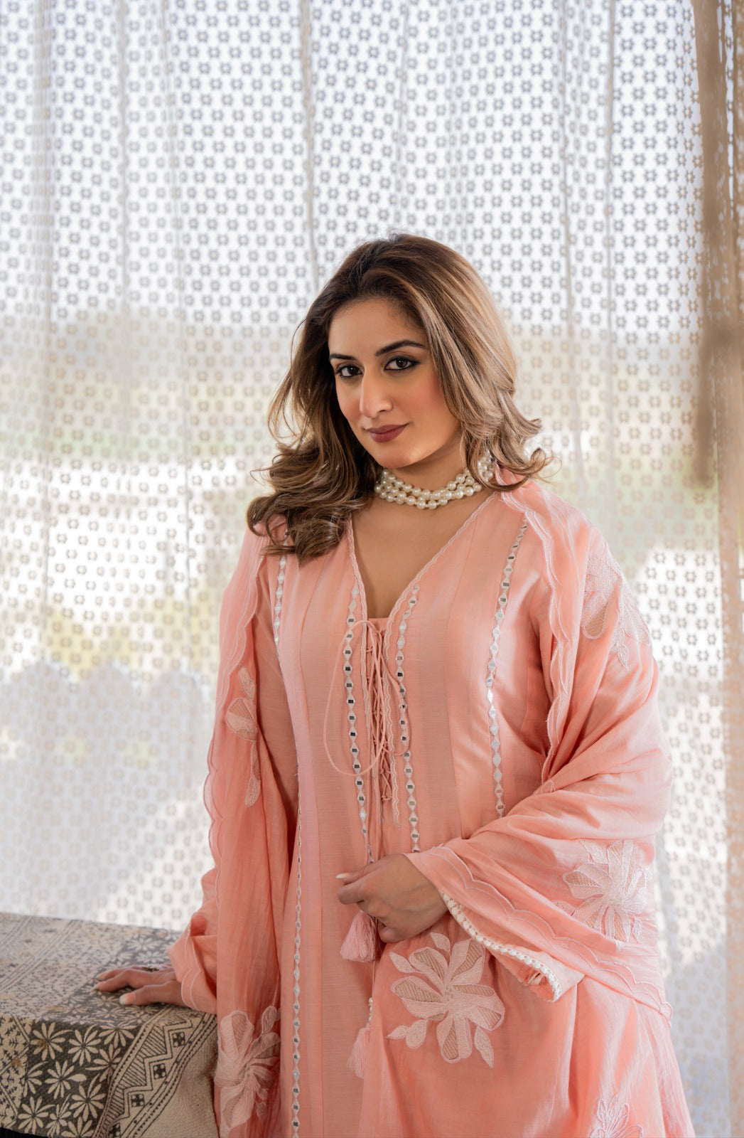 Blush Bloom Embroidered Kurta Set