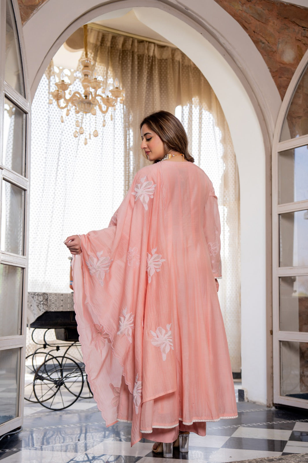 Blush Bloom Embroidered Kurta Set
